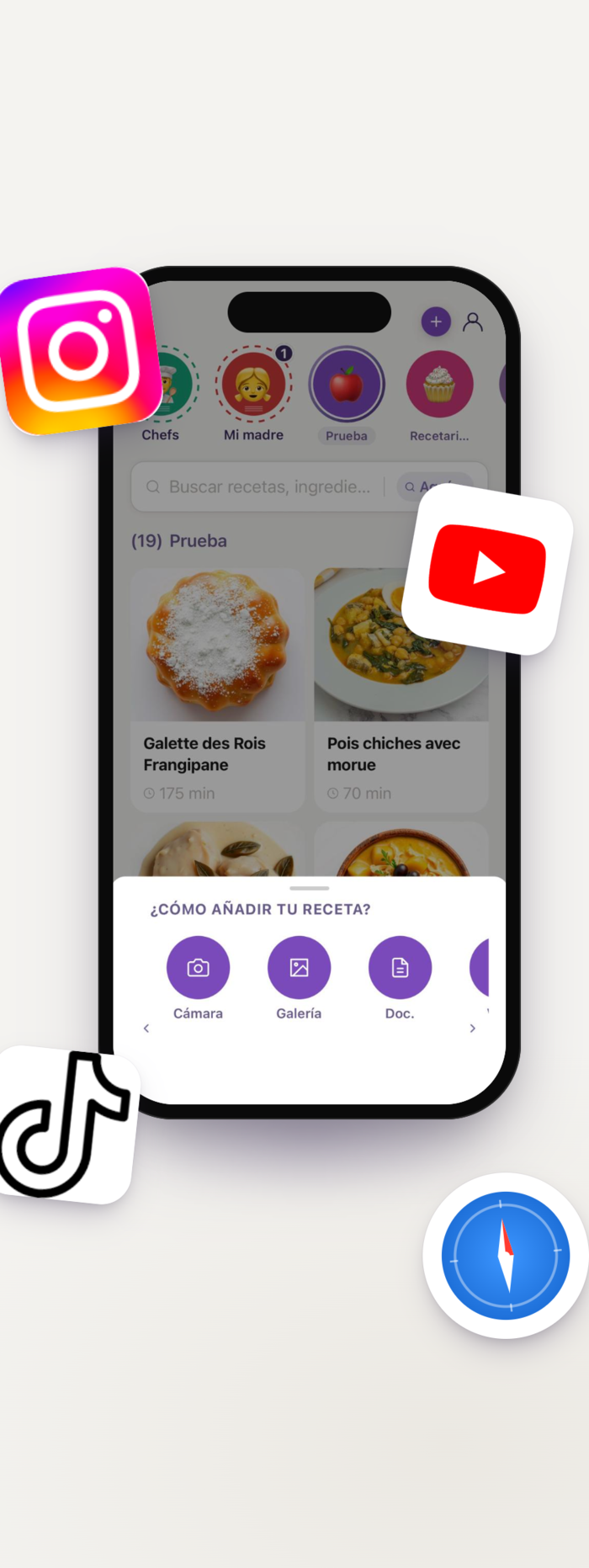 Importar recetas desde redes